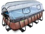 EXIT Wood Pool 400x200x122cm mit Sandfilterpumpe und Abdeckung und W&auml;rmepumpe -