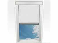 Dachfensterrollo Verdunklung, 74 x 61,3 cm (Höhe x Breite), weiß/silber
