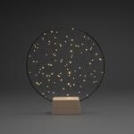 KONSTSMIDE LED Metallsilhouette "Ring", Holz-Fu&szlig;, Dimmer, 100 bernsteinfarbene