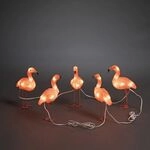 KONSTSMIDE LED Acryl Flamingos, 5er-Set, 40 bernsteinfarbene Dioden, 24V, Au&szlig;en