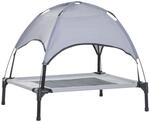 Haustierbett mit Baldachin Erh&ouml;htes Hundebett Hundeliege outdoor Grau
