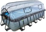 EXIT Stone Pool 540x250x122cm mit Sandfilterpumpe und Abdeckung und W&auml;rmepumpe -