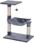 PawHut Kletterbaum Katzenbaum Kratzbaum mit Sisals&auml;ule Pl&uuml;sch-H&auml;ngematte