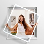 Aluminium Fliegengitterbausatz f&uuml;r Fenster SLIM, 100x120cm wei&szlig;