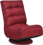 COSTWAY Bodenstuhl 360&deg;drehbar, Bodensessel mit 5-Fach Verstellbarer...