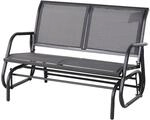 Schaukelbank 2-Sitzer aus Metall, ca. 120 x 70 x 88 cm - Grau