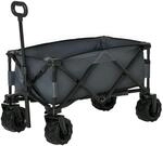 Faltbarer Bollerwagen 360&deg; bis 20 kg Tragkraft Metall Oxford Dunkelgrau 108 x 53 x