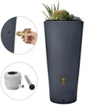 VASO 2in1 Regenspeicher 220 L graphite grey inkl. Anschlussset und Auslaufhahn
