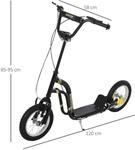Kinderroller mit Luftreifen 12 Zoll Schwarz