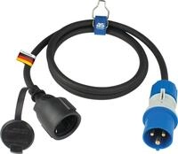 Adapterleitung 1,5 m Schukokupplung auf CEE Stecker mit Spannungsanzeige,