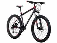 KS Cycling Mountainbike Hardtail 27,5'' Plus Xceed Schwarz-Rot RH 46 cm