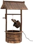 Springbrunnen Wasserfall Regulierbar Massivholz Braun 68 x 57 x 118 cm