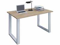 VCM Schreibtisch Lona 110x50 U-Fußgestell Sonoma-Eiche/weiß