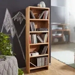 CD Regal Massivholz Akazie Standregal 90 cm hoch 5 F&auml;cher B&uuml;cherregal natur