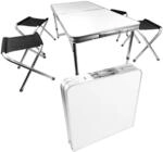 Campingtisch Set 5-teilig, Klapptisch mit 4 Camping Hocker