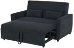 Schlafsofa Klappsofa 2-Sitzer Stoffsofa Bettsofa Bettsofa Schwarz