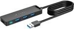 USB Hub 4-Port 3.0 USB Verteiler Ultra D&uuml;nn PC USB Erweiterung Splitter