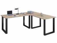 Eck-Schreibtisch "Lona" 190x190x50 U-Füße Sonoma-Eiche/Schwarz