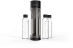 Sodapop Wassersprudler Logan matt schwarz, 2x 850ml + 1x 600ml Glasflaschen