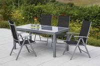 Merxx 5tlg. Amalfi Klappsessel Set, schwarz