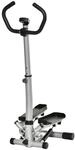 Stepper mit Handgriff Fitness einstellbare Geschwindigkeit Metall ABS Schwarz+Silber