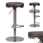 Barhocker Wohnling Durable M7 Edelstahl geb&uuml;rstet Braun