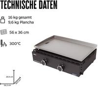 Grillf&uuml;rst Plancha Grill - 2 Brenner mit insgesamt 7 kW und Edelstahl Plancha