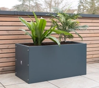 50NRTH Herstera Garden Stahl Hochbeet Pflanzk&uuml;bel Cube anthrazit 100x50x50 cm