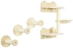 Katzen Kletterwand, 4-teilig, Kletterwand Set, Katzenkletterwand, Beige