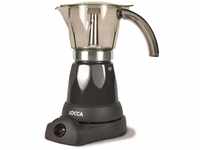 elektrische Espresso Kaffeemaschine in schwarz für bis zu 6 Tassen mit 360°