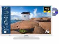 TELEFUNKEN XH24SN550MVD-W 24 Zoll Fernseher/Smart TV (HD Ready, 12 Volt, DVD-Player,