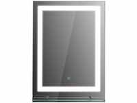 kleankin LED Badspiegel Badezimmerspiegel mit Beleuchtung Glas-Ablage 22W...