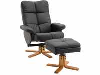 HOMCOM Relaxsessel Fernsehsessel 360° drehbarer Sessel mit Hocker Liegefunktion