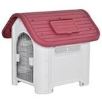 PawHut Hundeh&uuml;tte Outdoor Hundehaus mit Dachluke f&uuml;r kleine Hunde Metall PP