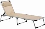 Sonnenliege Gartenliege Alu verstellbar faltbar ergonomisch Netzstoff Beige 170 x 60