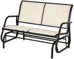 Schaukelbank 2-Sitzer Gartenbank Sitzbank Parkbank Metall Gartenm&ouml;bel Beige...
