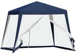 Gartenpavillon Pavillon Partyzelt mit Moskitonetz Blau 3 x 3 m