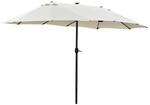 Sonnenschirm mit LED Doppelsonnenschirm 440 x 256 cm Gartenschirm
