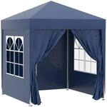 Pavillon 2x2m Faltpavillon 4 Seitenw&auml;nde mit Fenster Tragetasche Stahl