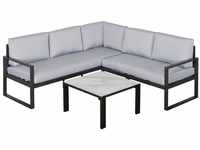 Outsunny 3-tlg. Gartenmöbel-Set mit Couchtisch Sofa mit Kissen Outdoor Aluminium