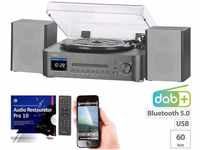 auvisio Musikanlage MHX-630 Plattenspieler/Digitalisierer, CD, DAB+/FM/ Internetradio