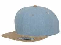Flexfit Chambray-Suede Snapback Cap, blue / beige