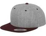 Flexfit Classic Snapback 2-Tone Cap, heather grey / maroon