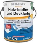 Jaeger 319 Kronen Holz-Isolier- und Deckfarbe Wei&szlig; - 750 ml Seidengl&auml;nzend