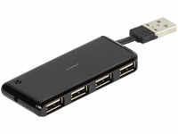 Vivanco High Speed USB 2.0 Hub 4-Port mit integriertem USB-Anschluss 36660