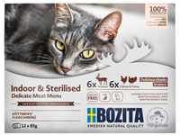Bozita Pouch Indoor & Sterilised Katzenfutter, Multipack Hühnchen & Pute +...