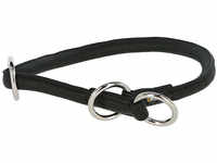 Kerbl Rundleder Schlupf Halsband Roma mit Stopper für Hunde, 45cm, 8mm, schwarz