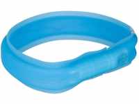 TRIXIE Leuchtband für Hunde USB breit, M–L: 50 cm/30 mm, blau, extrabreit