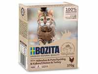 Bozita Häppchen in Sauce im Tetra Recart Katzenfutter, 6x370g, Hühnchen & Pute