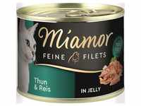 Miamor Feine Filets Dosen Katzenfutter, Thunfisch & Reis 12x185g